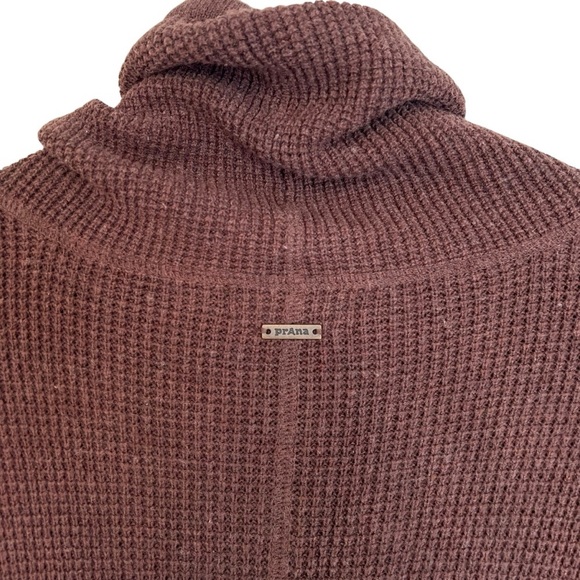 Prana Milani Cowl Neck Sweater Mini Dress Plum Brown Small Cozy Outdoor Gorpcore - Picture 5 of 5